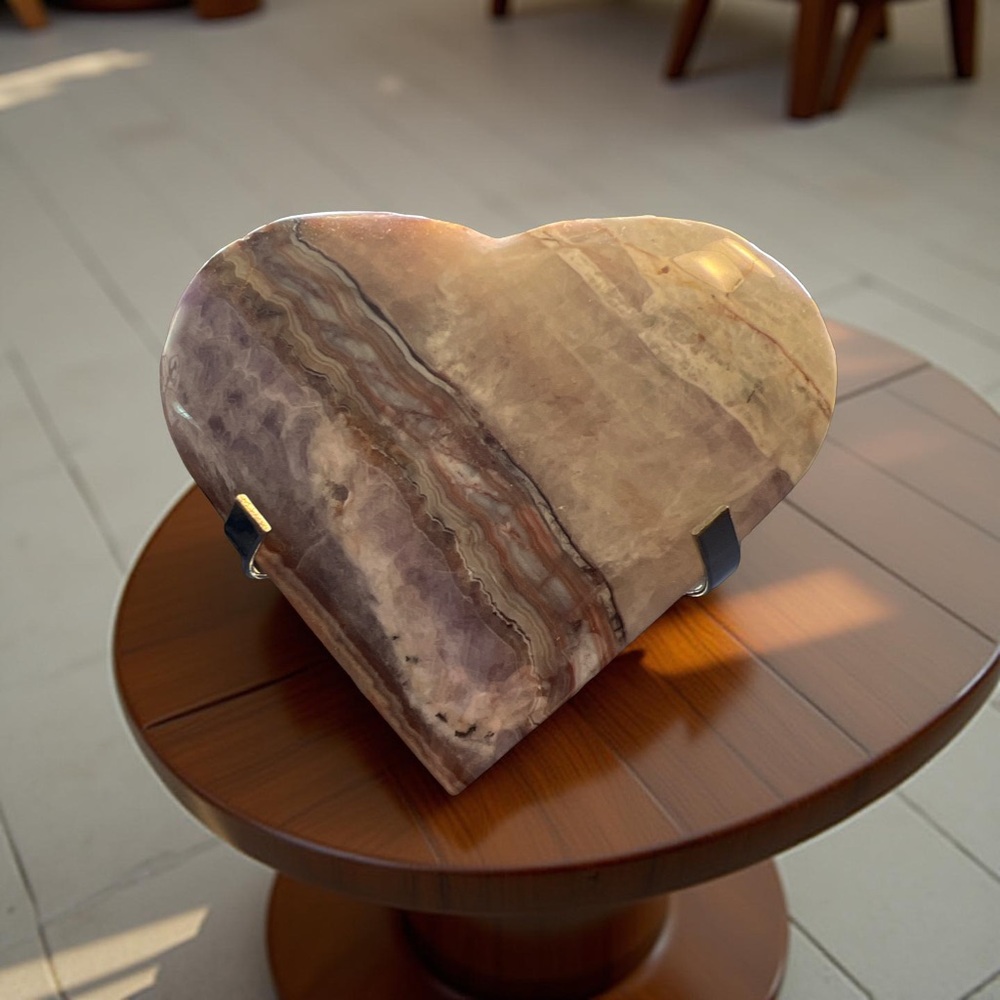 Heart-Shaped Stone Art Piece